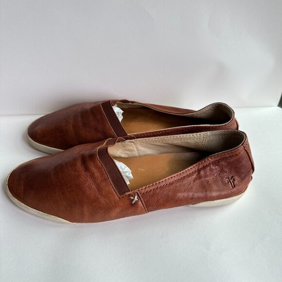 Frye Women's Size 8 Melanie Slip On Cognac Leather Casual Minimalist Comfort - Picture 6 of 7